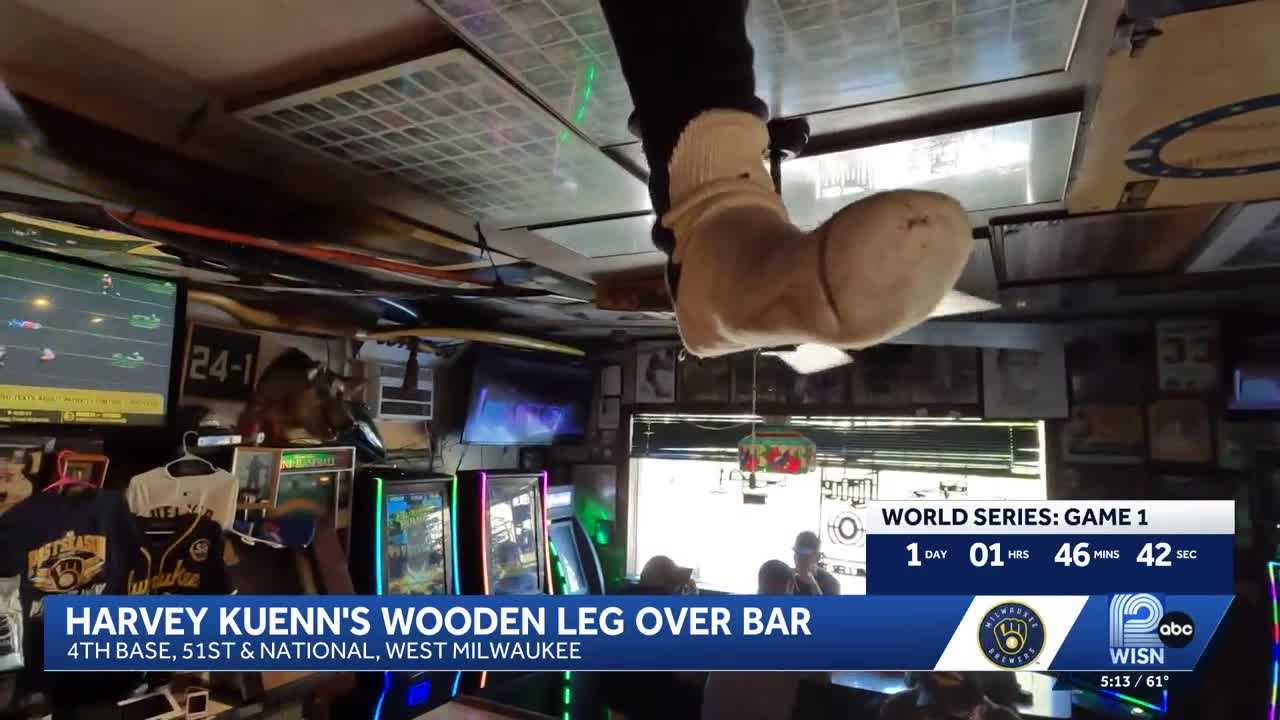 Prosthetic leg of '82 Brewers manager hangs in West Milwaukee bar — WISN 12 Milwaukee, Brownsville Sports news